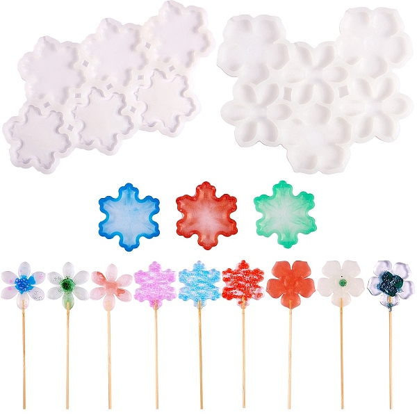 

PandaHall 2Pcs 2 Style Food Grade DIY Silicone Molds, Fondant Molds, Baking Molds, Chocolate, Candy, Biscuits, UV Resin & Epoxy Resin..., White