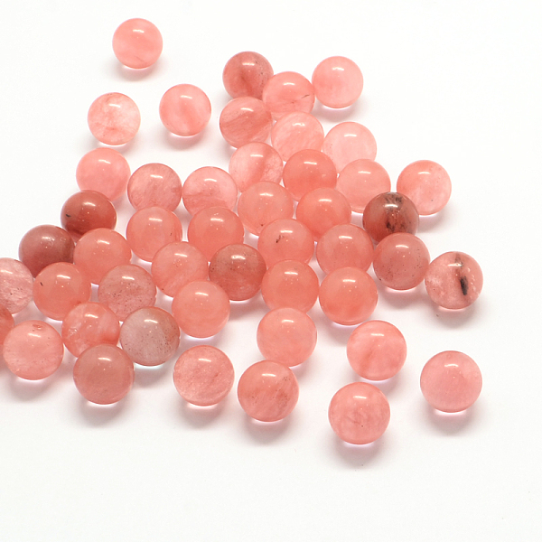 Round Cherry Quartz Glass Beads