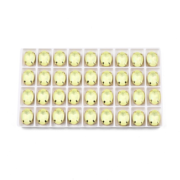 

PandaHall Aurora(JM) Sew on Rhinestone, Faceted Glass Rhinestone, Multi-Strand Links, with Golden Tone Brass Settings, Oval, Jonquil..., Yellow