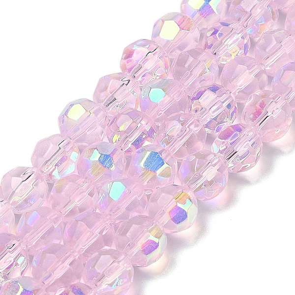 

PandaHall Electroplate Glass Beads Strands, Half AB Color Plated, Faceted, Round, Pearl Pink, 8.5mm, Hole: 1.4mm, about 70pcs/strand...