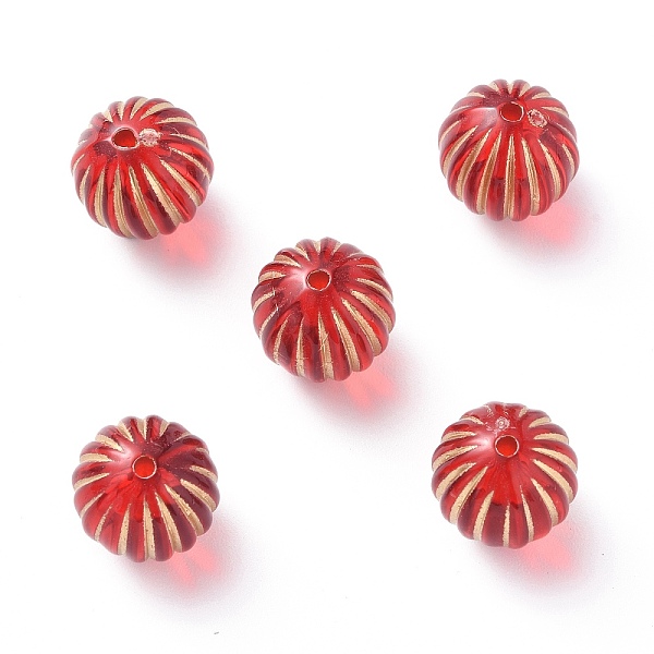 

PandaHall Plating Acrylic Beads, Metal Enlaced, Round, Red, 12mm, Hole: 1.5mm, about 490pcs/500g Acrylic Round Red