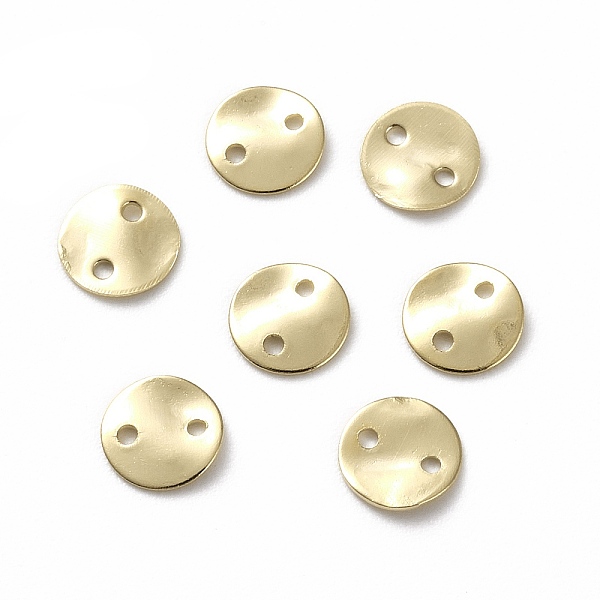 

PandaHall Brass Links Connectors, Long-Lasting Plated, Flat Round, Twist, Real 24K Gold Plated, 6x0.8mm, Hole: 0.8mm Brass Flat Round