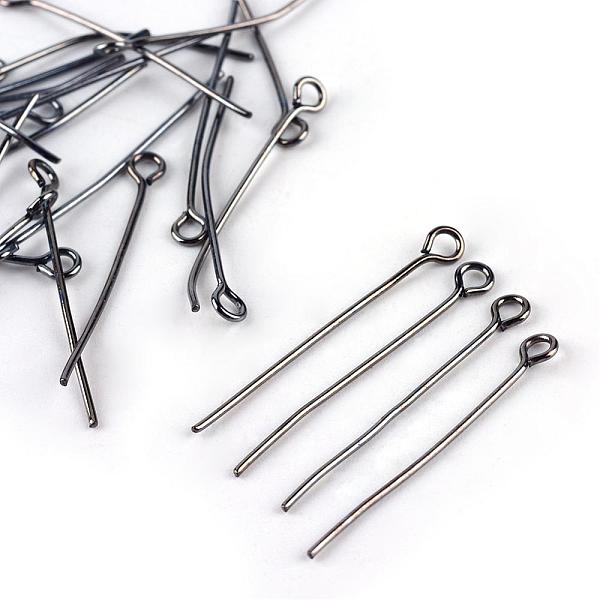 

PandaHall Iron Eye Pin, Cadmium Free & Nickel Free & Lead Free, Gunmetal, 40x0.7mm, Hole: 2mm, about 6000pcs/1000g Iron