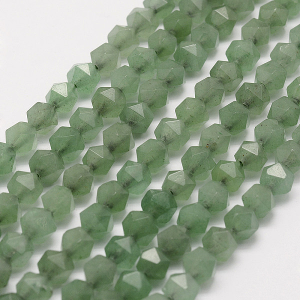 

PandaHall Natural Green Aventurine Beads Strands, Star Cut Round Beads, Faceted, 5.5~6mm, Hole: 1mm, about 63~68pcs/strand, 15.3~15.5 inch...
