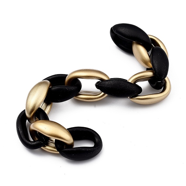 

PandaHall Handmade Spray Painted CCB Plastic Cable Chains, for Handbag Chain Making, Oval, Gold & Black, Links: 22.5x16.5x8.5mm, 39.37 inch...