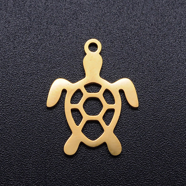 

PandaHall 304 Stainless Steel Hollow Pendants, Turtle, Golden, 19x14x1mm, Hole: 1.5mm 304 Stainless Steel Tortoise