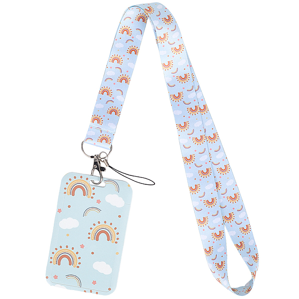 Plastic ID Card Sleeve with Polyester Lanyard Strap