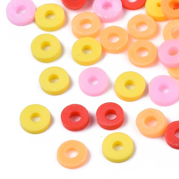 

PandaHall Handmade Polymer Clay Beads, Heishi Beads, Disc/Flat Round, Mixed Color, 4x0.5~1.5mm, Hole: 1.5mm, about 66600pcs/1000g Polymer..., Multicolor