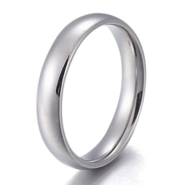 

PandaHall 304 Stainless Steel Flat Plain Band Rings, Stainless Steel Color, Size 5~12, Inner Diameter: 15~22mm, 4mm 304 Stainless Steel