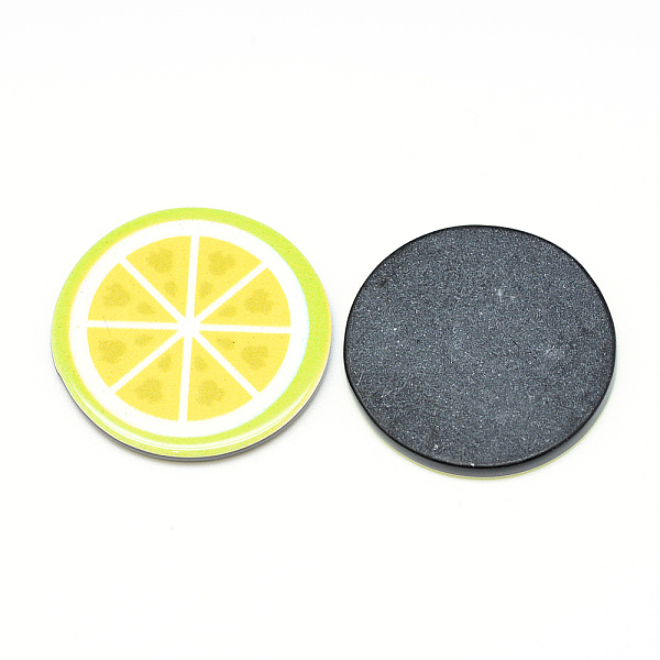 

PandaHall Plastic Cabochons, Lemon, Yellow, 25x2mm Plastic Fruit Yellow