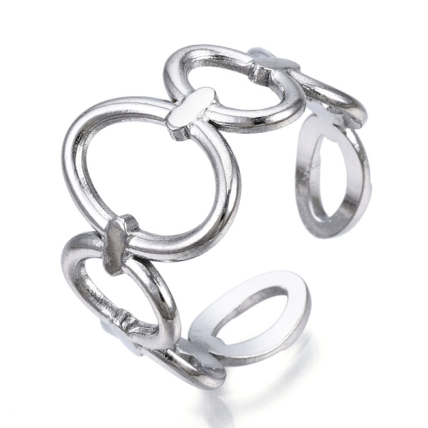 

PandaHall 304 Stainless Steel Oval Open Cuff Ring, Hollow Chunky Ring for Women, Stainless Steel Color, US Size 7 1/2(17.7mm) 304 Stainless...