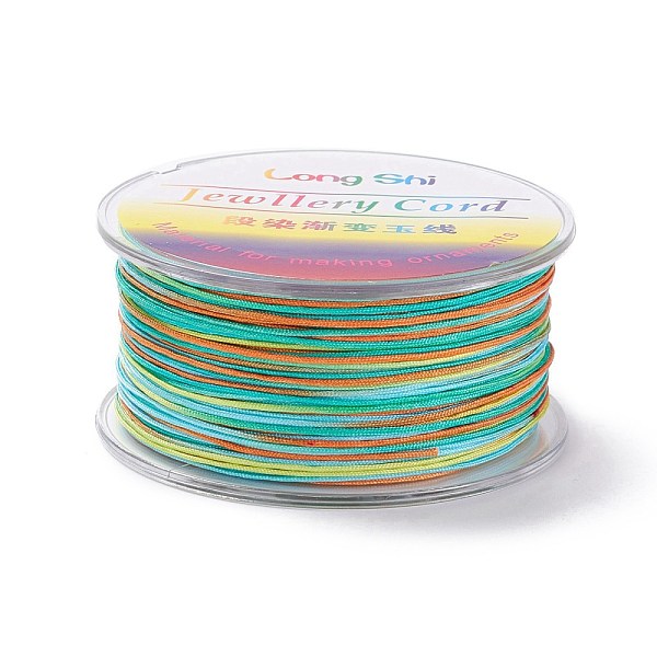 

PandaHall Segment Dyed Polyester Thread, Braided Cord, Colorful, 0.8mm, about 54.68 yards(50m)/roll Polyester