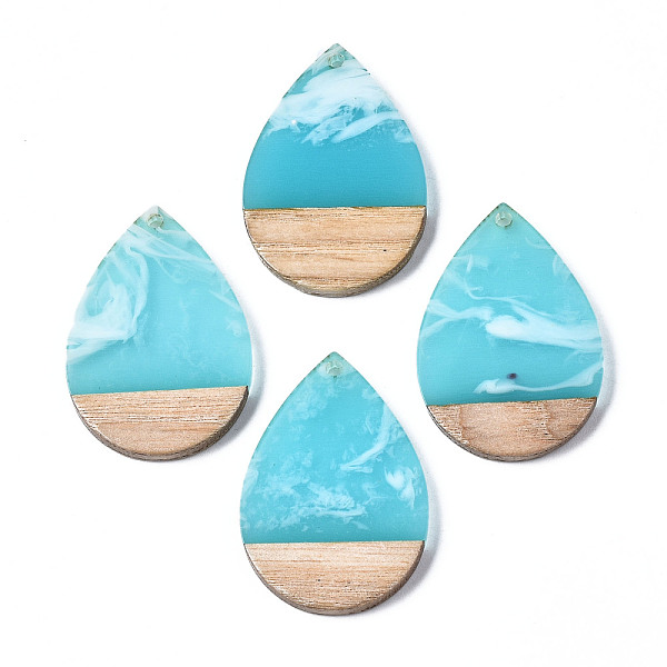 Transparent Resin & Walnut Wood Pendants