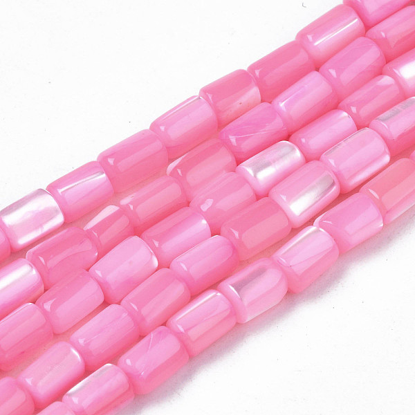 

PandaHall Natural Trochid Shell/Trochus Shell Beads Strands, Dyed, Column, Pearl Pink, 4~5x3~3.5mm, Hole: 0.9mm, about 77~78pcs/strand...