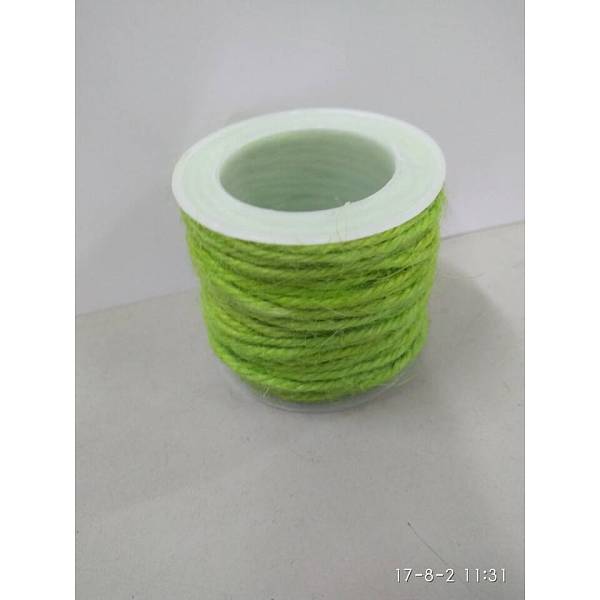 PandaHall Hemp Cord, Hemp String, Hemp Twine, for Jewelry Making, GreenYellow, 2mm; 10m/roll Burlap Green