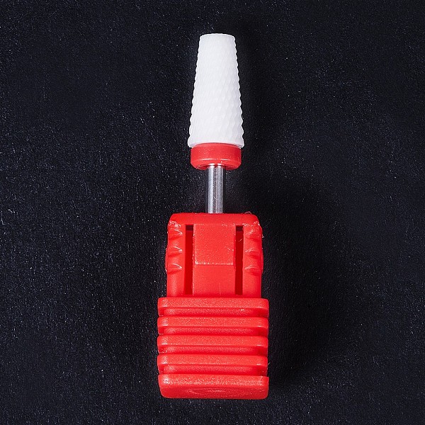 PandaHall Nail Art Drill Bit, Ceramic Grinding Head, Electric Manicure Machine Accessories, Manicure Cutter Nail Art Tools, Red, 40x6.5mm...
