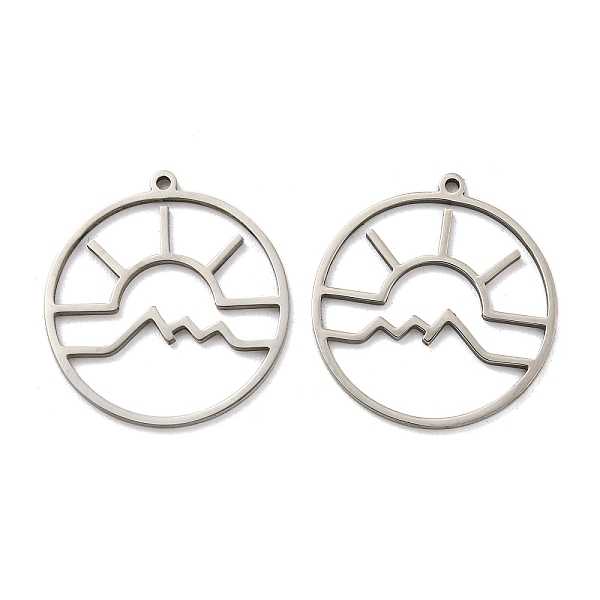 

PandaHall 316L Surgical Stainless Steel Pendants, Stainless Steel Color, Laser Cut, Flat Round with Sun, 22x20x1mm, Hole: 1.1mm 316L...
