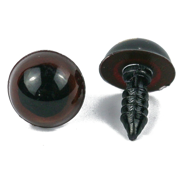 

PandaHall Plastic Doll Eyes, Craft Safety Eyes, with Spacer, for Doll Making, Half Round, Brown, 14mm Plastic Half Round Brown