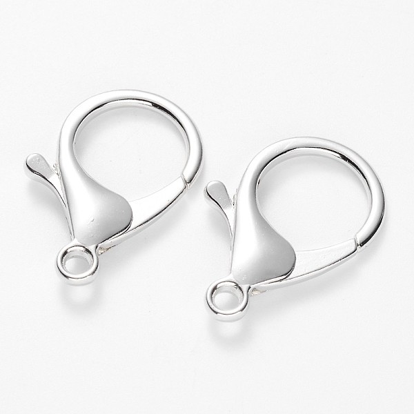 

PandaHall Alloy Lobster Claw Clasps, Platinum, 34~36x24x6mm, Hole: 3mm Alloy Others