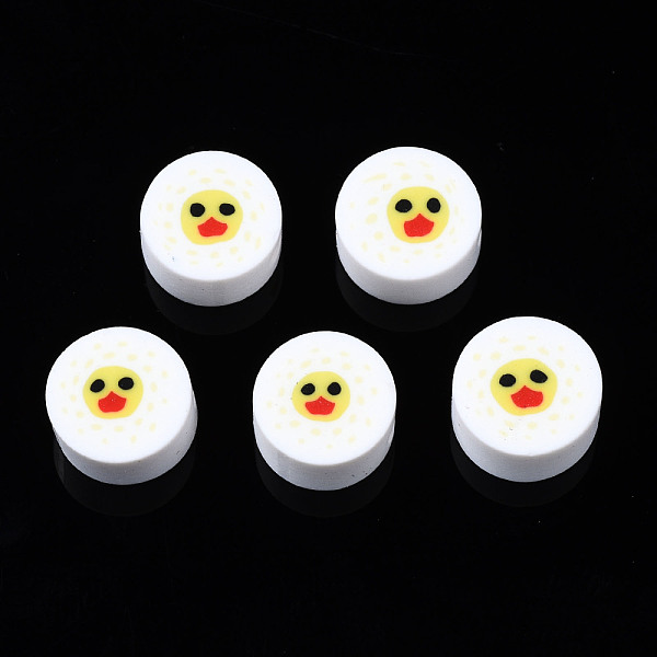 

PandaHall Handmade Polymer Clay Beads, for DIY Jewelry Crafts Supplies, Flat Round with Duck, White, 8.5~9.5x4~5mm, Hole: 1.6mm Polymer Clay...