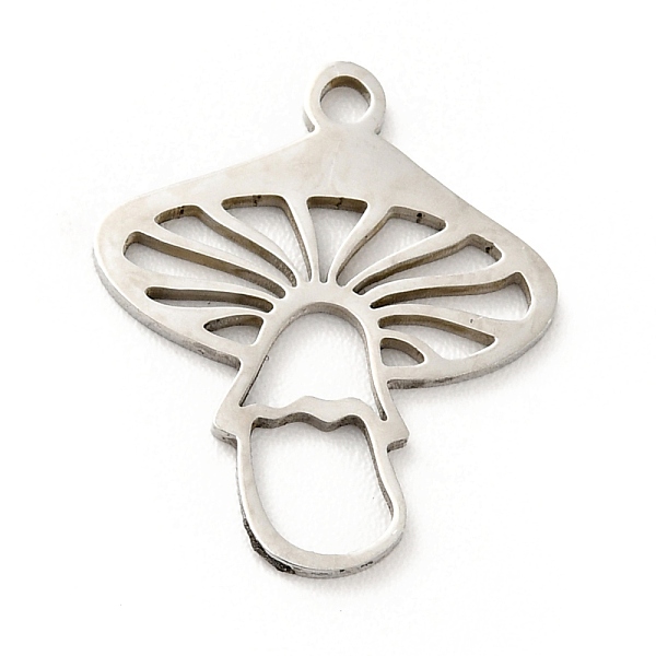 

PandaHall 201 Stainless Steel Pendants, Mushroom, Stainless Steel Color, 17x14.5x1mm, Hole: 1.4mm 201 Stainless Steel Mushroom