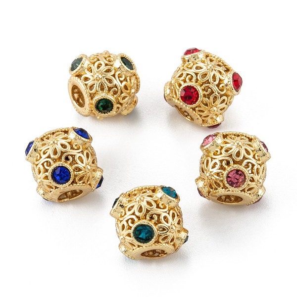

PandaHall Brass Micro Pave Cubic Zirconia Beads, Round, Long-Lasting Plated, Real 18K Gold Plated, Mixed Color, 9.5x9mm, Hole: 3mm..., Multicolor