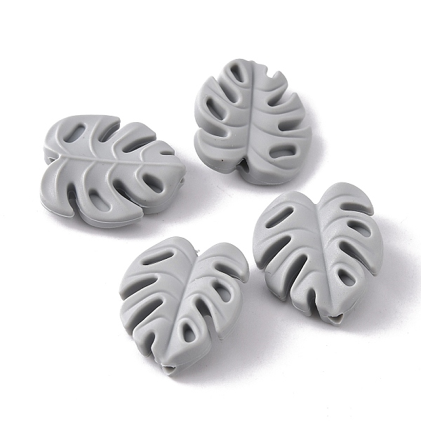 

PandaHall Food Grade Eco-Friendly Silicone Beads, Chewing Beads For Teethers, DIY Nursing Necklaces Making, Monstera Leaf, Light Grey...