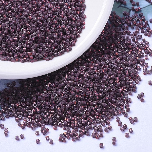 

PandaHall MIYUKI Delica Beads, Cylinder, Japanese Seed Beads, 11/0, (DB1012) Metallic Med Raspberry Gold Iris, 1.3x1.6mm, Hole: 0.8mm, about..., Purple