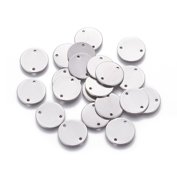 

PandaHall 201 Stainless Steel Links connectors, Flat Round, Stainless Steel Color, 16x1mm, Hole: 1.4mm 201 Stainless Steel Flat Round