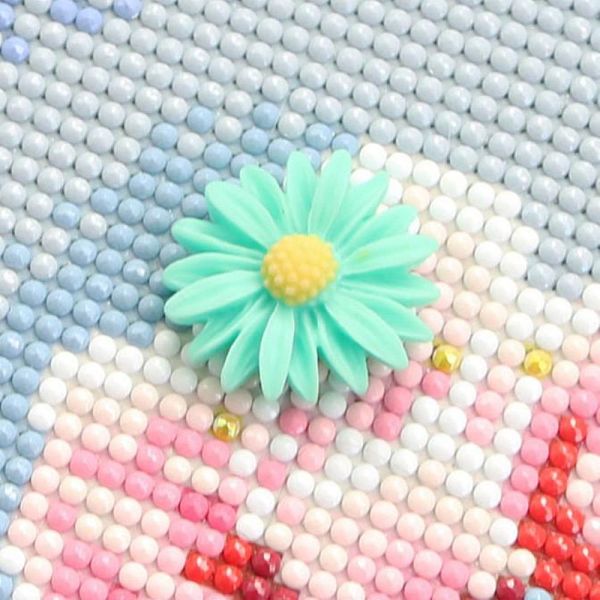 

PandaHall Flower Plastic Diamond Painting Magnet Cover Holder, for DIY Diamond Painting Colored Art, Platinum, Cyan, 26x10mm Plastic Cyan