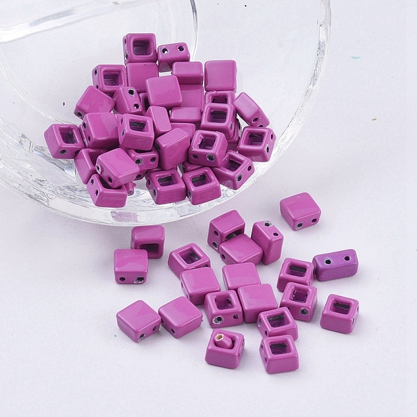 

PandaHall Alloy Multi-Strand Links, Spray Painted, Square, Purple, 6x6x4mm, Hole: 0.8mm Alloy Square Purple