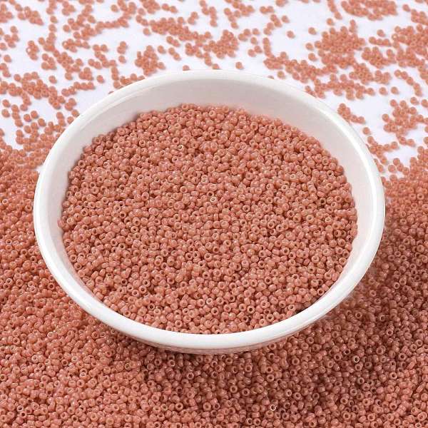 

PandaHall MIYUKI Round Rocailles Beads, Japanese Seed Beads, (RR4464) Duracoat Dyed Opaque Light Watermelon, 15/0, 1.5mm, Hole: 0.7mm, about..., Red