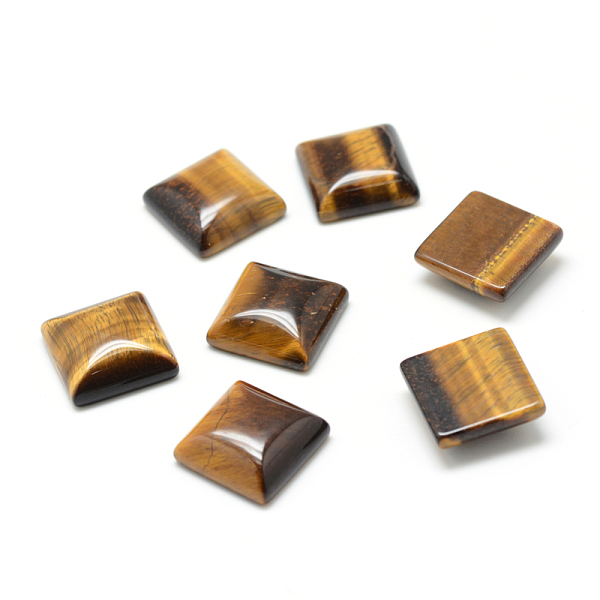 

PandaHall Natural Tiger Eye Gemstone Cabochons, Square, 16x16x6mm Tiger Eye Square