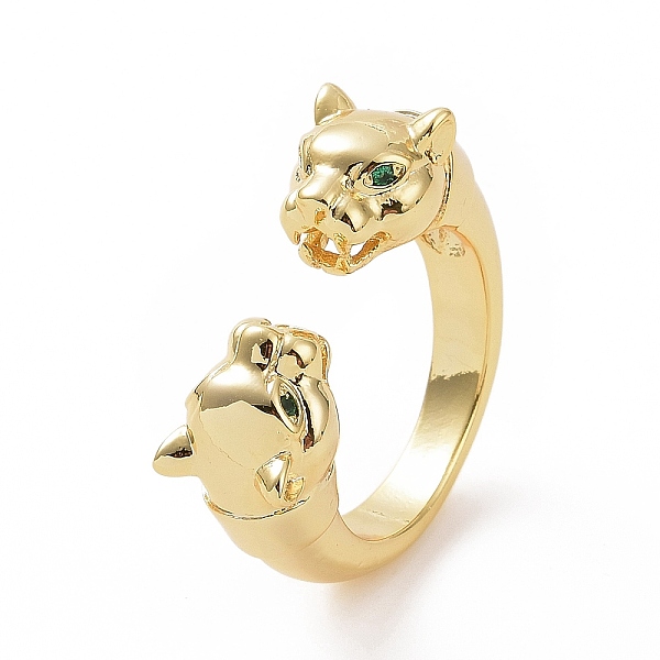 

PandaHall Green Cubic Zirconia Leopard Adjustable Rings, Brass Jewelry for Women, Golden, Inner Diameter: 18mm Brass+Cubic Zirconia Green