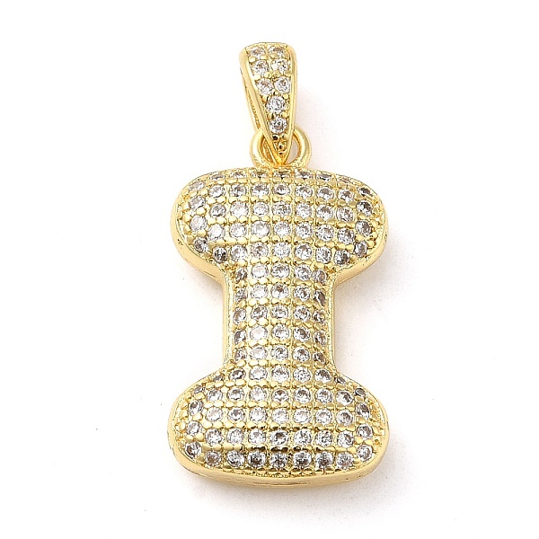 

PandaHall Brass Micro Pave Cubic Zirconia Pendants, Cadmium Free & Lead Free, Long-Lasting Plated, Real 18K Gold Plated, Letter I, 23x13x5mm..., Clear