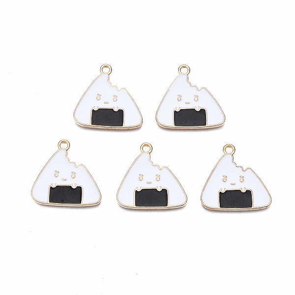 

PandaHall Alloy Enamel Pendants, Cadmium Free & Lead Free, Light Gold, Rice Ball Shape, White, 22x23x1.5mm, Hole: 1.8mm Alloy+Enamel Food...