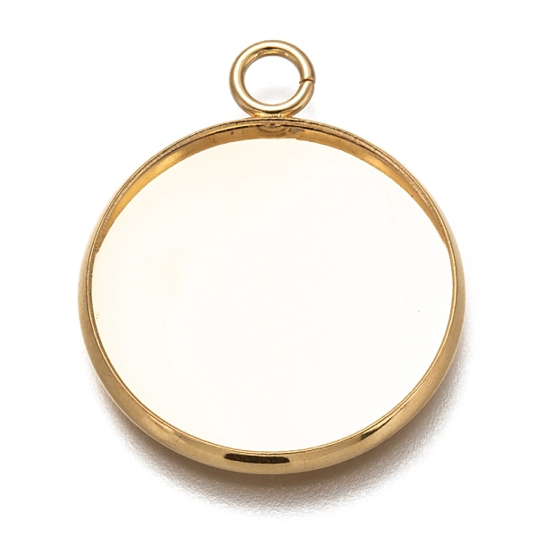 

PandaHall 304 Stainless Steel Pendant Cabochon Settings, Plain Edge Bezel Cups, Flat Round, Real 18K Gold Plated, Tray: 20mm, 26.5x22x2mm...