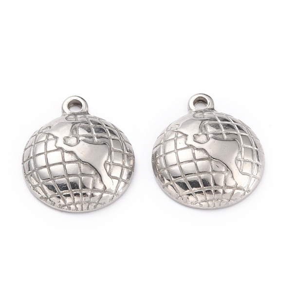 

PandaHall 304 Stainless Steel Pendants, The Earth, Stainless Steel Color, 18.5x15x4.5mm, Hole: 1.6mm 304 Stainless Steel Others