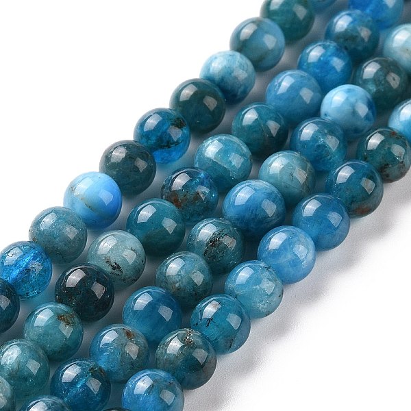

PandaHall Natural Apatite Beads Strands, Round, 5.5mm, Hole: 1mm, about 74pcs/strand, 16.1 inch(41cm) Apatite Round