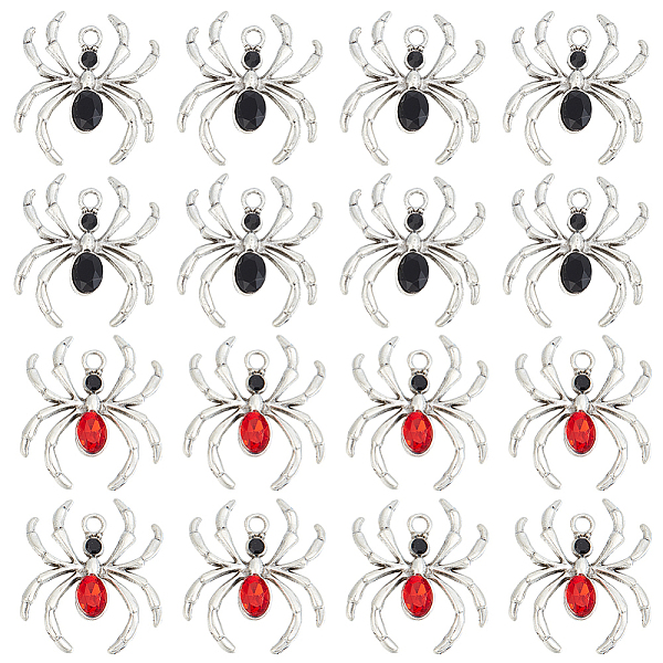 

PandaHall SUNNYCLUE 20Pcs 2 Colors Alloy Rhinestone Pendants, Spider Charms, Mixed Color, 30.5x27.5x5mm, Hole: 2.7mm, 10Pcs/color..., Multicolor