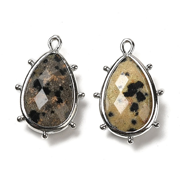

PandaHall Natural Dalmatian Jasper Pendants, with Platinum Brass Edge, Faceted, Teardrop, 22.5x14x5.5mm, Hole: 1.6mm. Dalmatian Jasper...