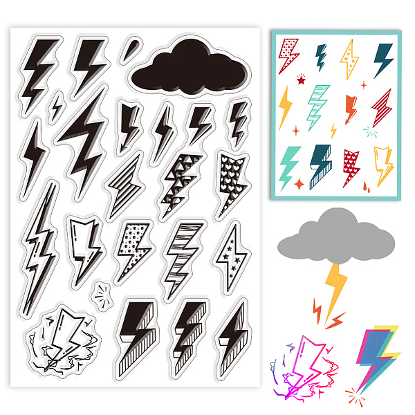 

PandaHall Custom PVC Plastic Clear Stamps, for DIY Scrapbooking, Photo Album Decorative, Cards Making, Lightning Bolt, 160x110x3mm Plastic...