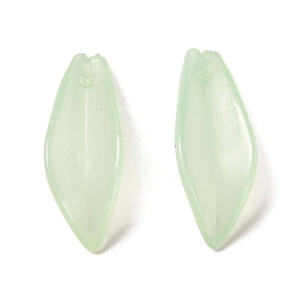 

PandaHall Translucent Acrylic Pendants, Petal, Honeydew, 21x8.5x4.5mm, Hole: 1.2mm Acrylic Leaf Green