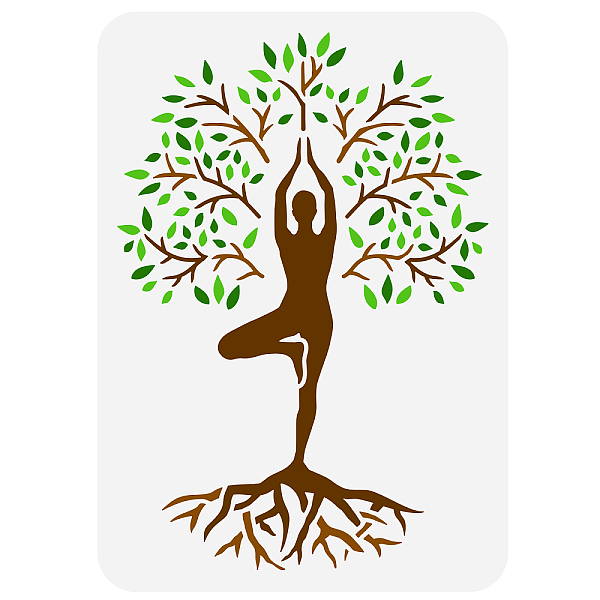 

PandaHall FINGERINSPIRE Tree of Life Stencil 8.3x11.7inch Reusable Tree Pose Stencil Yoga Pose Painting Template Life Tree Drawing Stencil...