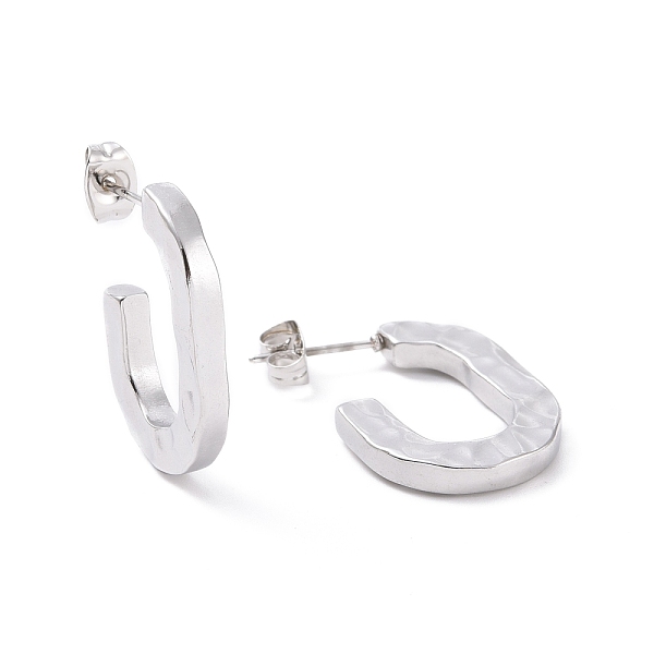 

PandaHall 304 Stainless Steel Stud Earring for Women, Letter C, Stainless Steel Color, 23x17x3mm, Pin: 0.8mm 304 Stainless Steel Letter