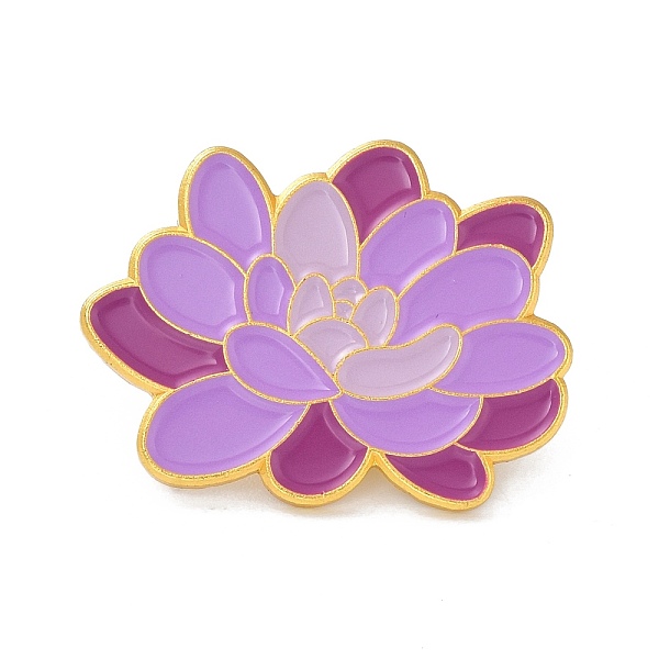 

PandaHall Flower Enamel Pin, Lovely Alloy Enamel Brooch for Backpacks Clothes, Golden, Medium Orchid, 22x29.5x9mm Alloy+Enamel