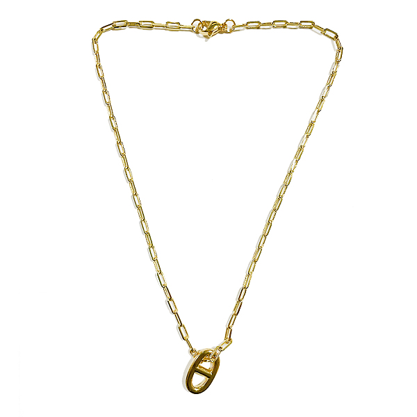 

PandaHall Soda Tip/Pull Tip Pendant Necklace for Girl Women, Brass Paperclip Chain Necklace, Golden, 14.6 inch(37cm) Brass