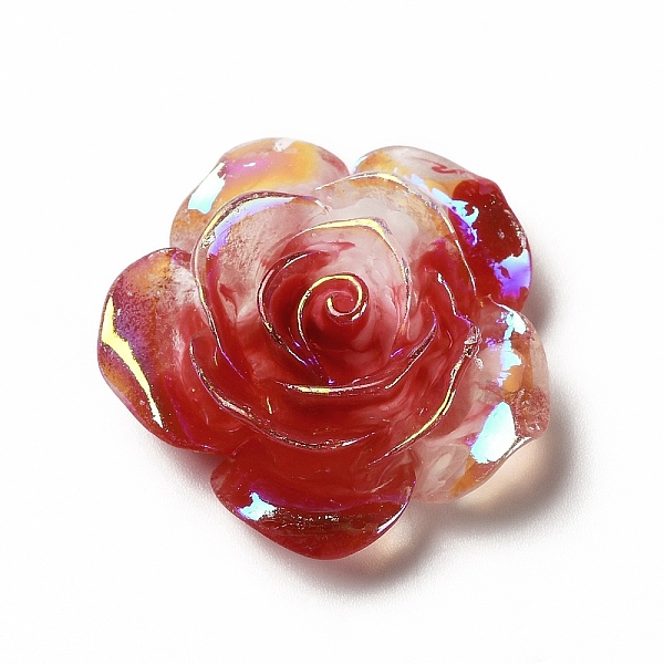 

PandaHall Luminous Resin Cabochons, AB Color, Flower, Dark Red, 30.5x30.5x11mm Resin Flower Brown