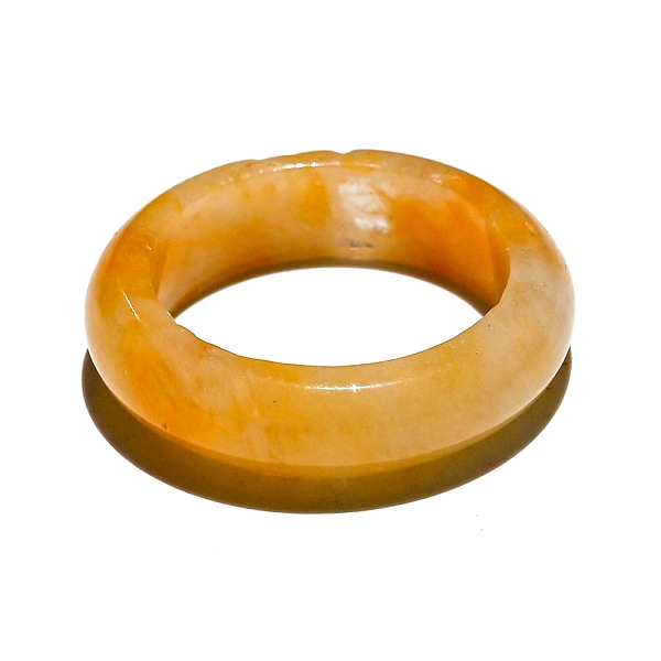 

PandaHall Natural Yellow Jasper Finger Rings, Inner Diameter: 18~20mm Jasper Ring