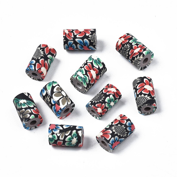 

PandaHall Handmade Polymer Clay Beads, Column with Jewelry Crafts Pattern, Tomato, 11x6~7.5mm, Hole: 2~3mm Polymer Clay Column Red
